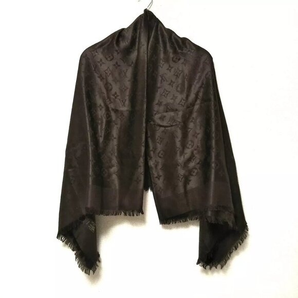 LOUIS VUITTON Monogram PatternDark Brown - Scarf Silk, Wool 428-010425 - Picture 1 of 5